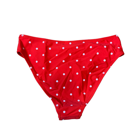 NWT Cupshe Womens Bikini Swimsuit Bottoms Size Small Red White Polka Dot - Picture 10 of 12